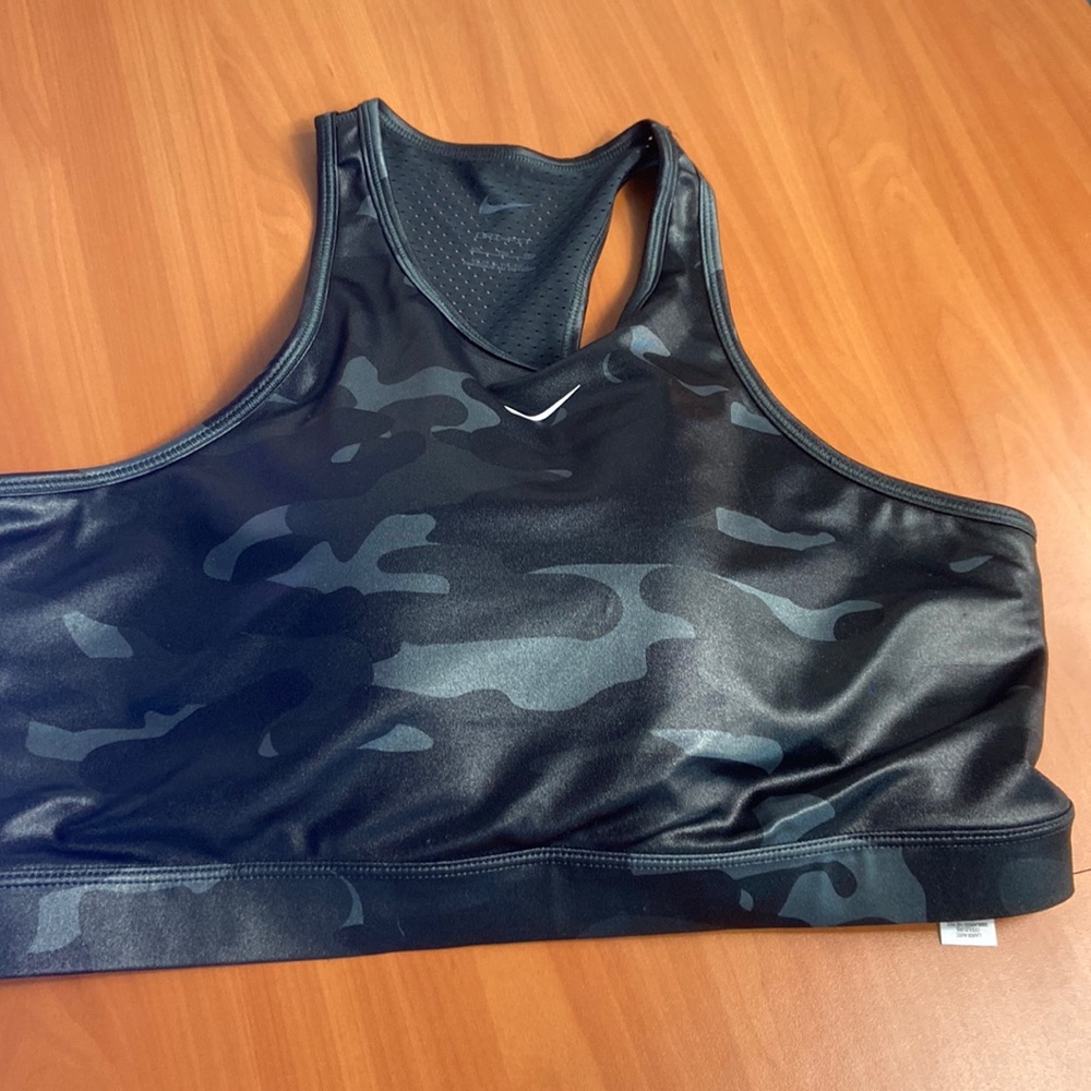 NWT Women's Nike Dri-Fit Swoosh Medium-Support High-Neck Sports Bra, Grey S(XXL)